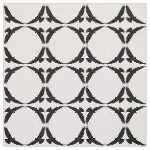 Silhouette Circle of Hawks Bird nature art Fabric