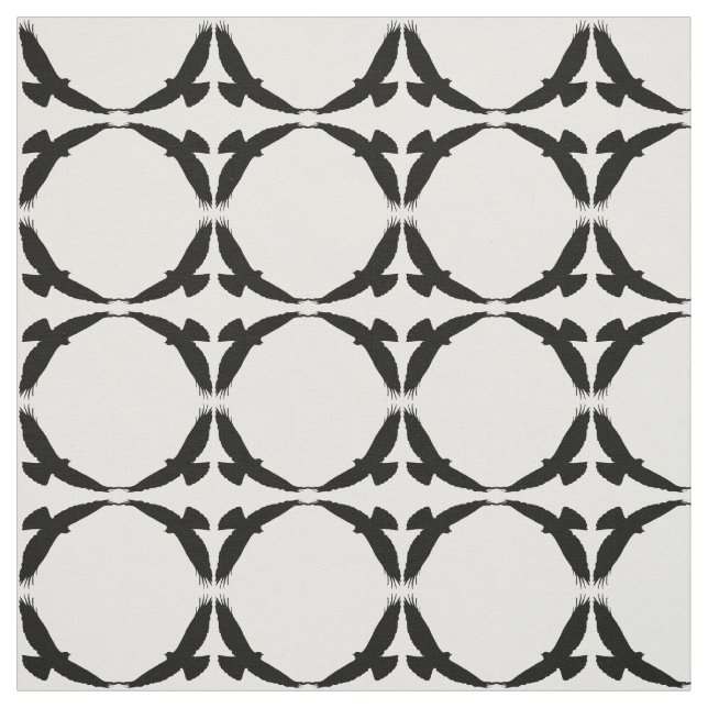 Silhouette Circle of Hawks Bird nature art Fabric (Swatch)