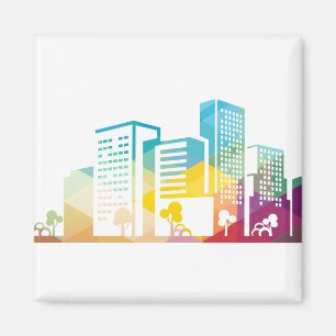 silhouette cityscape building icon colour city magnet