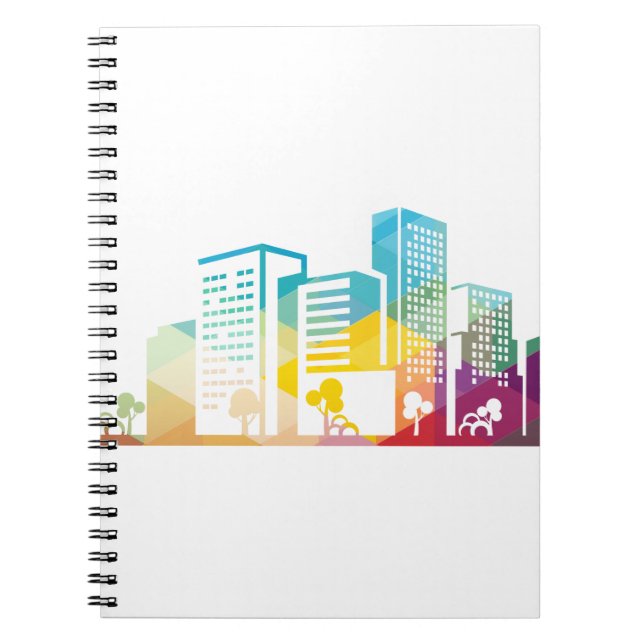 silhouette cityscape building icon colour city notebook (Front)