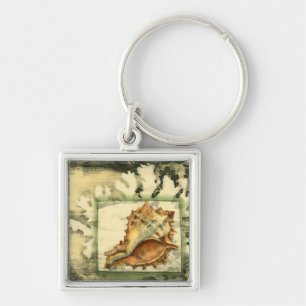 Silhouette Conch Shell Key Ring