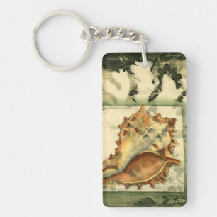 Silhouette Conch Shell Key Ring
