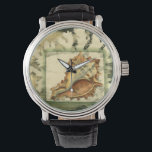 Silhouette Conch Shell Watch<br><div class="desc">Stay relaxed with this piece of contemporary art by Jennifer Goldberger. Her collection of seashell art is relaxing and inspirational. This piece of art focuses on a large Conch seashell surrounded by green coral reef. Get this beautiful ocean art today with a silhouette feel on your next product.</div>