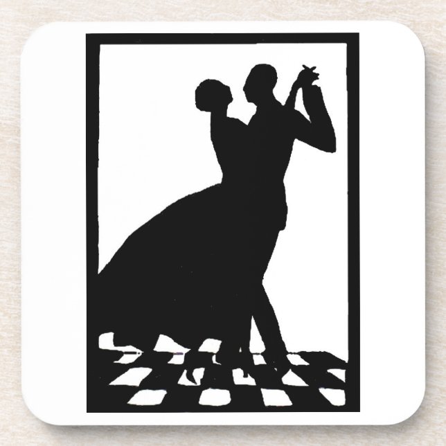 silhouette couple dancing in the dark coaster (Front)