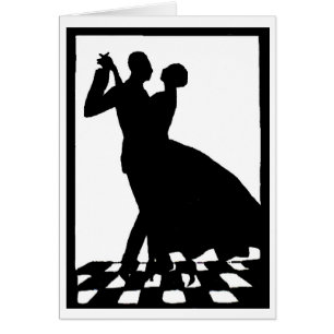silhouette couple dancing in the dark print