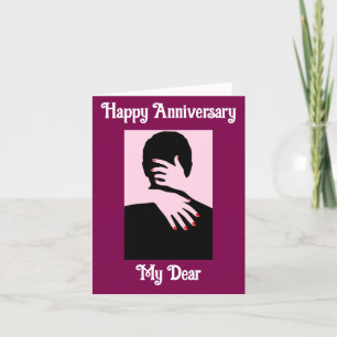 Silhouette Couple Embracing Anniversary Card