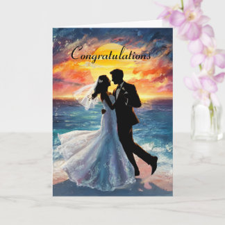 Silhouette Couple Personalised Wedding Card