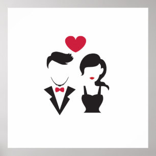Silhouette Couple Poster