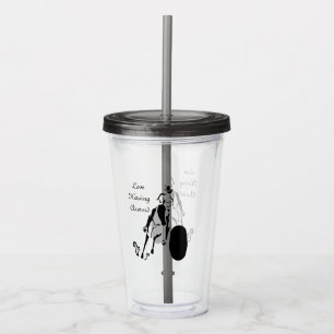 Silhouette Cowgirl Barrel Racing Acrylic Tumbler