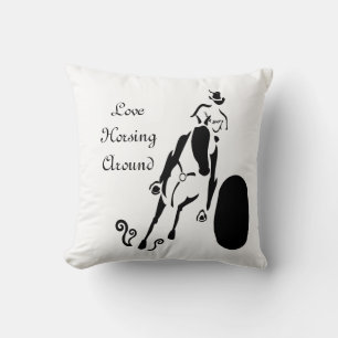Silhouette Cowgirl Barrel Racing Cushion
