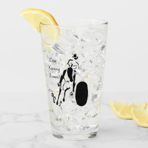 Silhouette Cowgirl Barrel Racing Glass