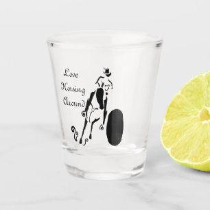 Silhouette Cowgirl Barrel Racing Shot Glass
