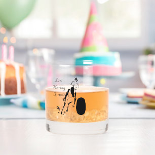 Silhouette Cowgirl Barrel Racing Whiskey Glass