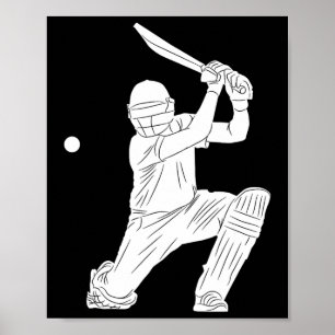Silhouette Cricket Player Tsman Cricketeers Tter H Poster