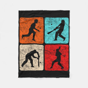 Silhouette Cricket Players T Wicket Stumps Ils Tti Fleece Blanket