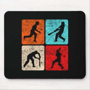 Silhouette Cricket Players T Wicket Stumps Ils Tti Mouse Pad