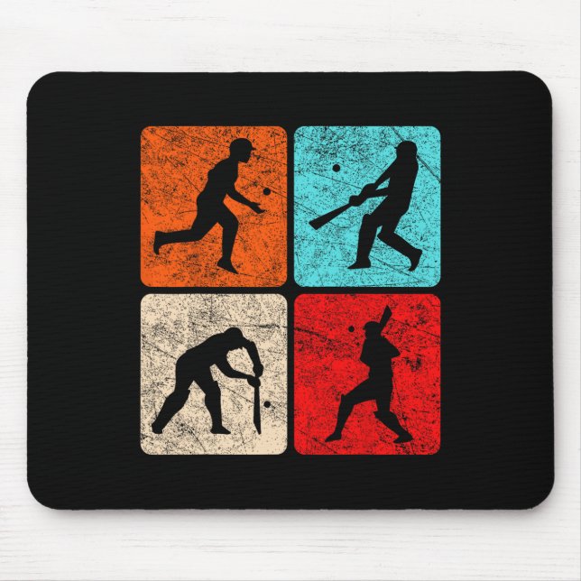 Silhouette Cricket Players T Wicket Stumps Ils Tti Mouse Pad (Front)