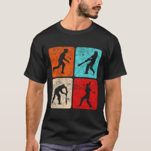 Silhouette Cricket Players T Wicket Stumps Ils Tti T-Shirt