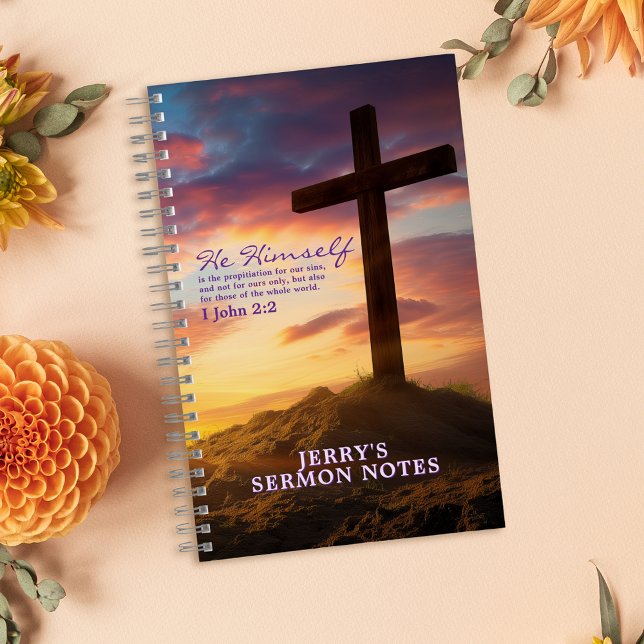 Silhouette Cross Scripture Verse Personalised Notebook (Creator Uploaded)