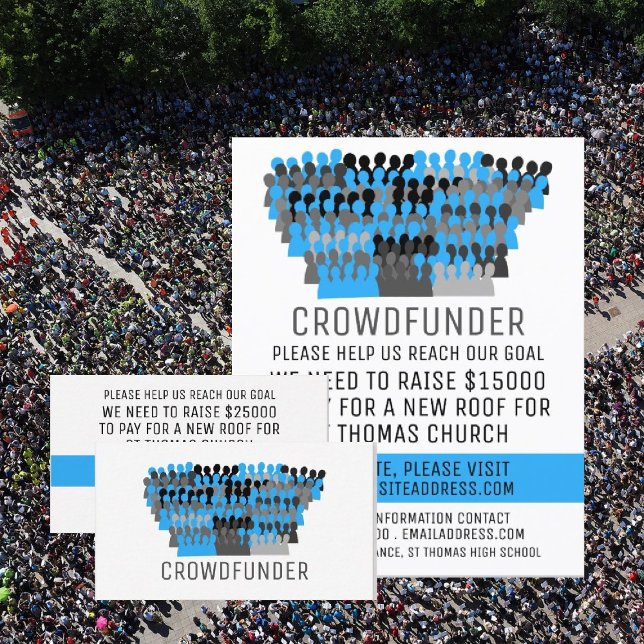 Silhouette Crowd Design, Crowdfunder, Crowdfunding Business Card (Creator Uploaded)