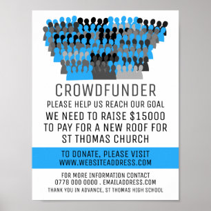 Silhouette Crowd Design, Crowdfunder, Crowdfunding Poster