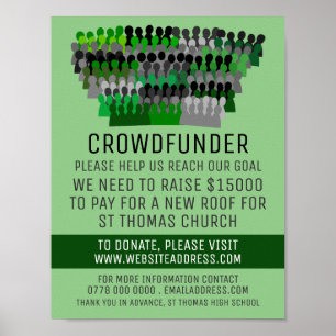 Silhouette Crowd Design, Crowdfunder, Crowdfunding Poster