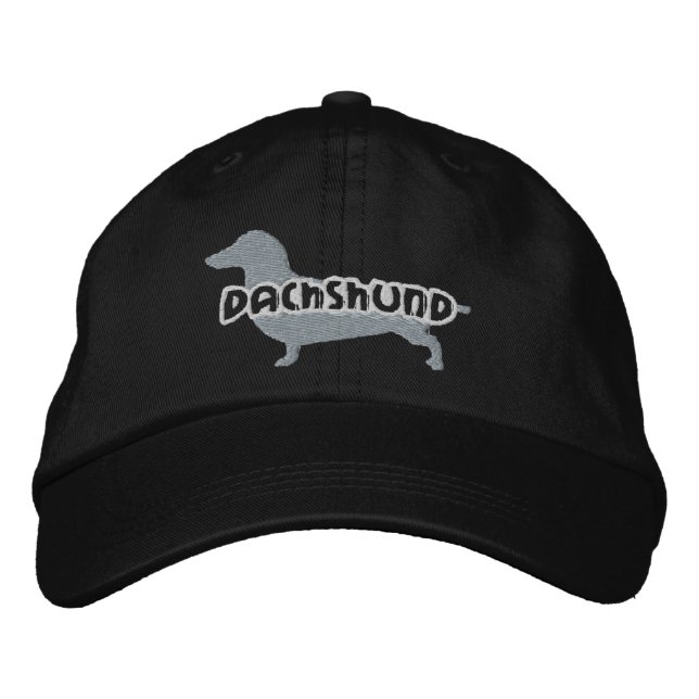 Silhouette Dachshund Embroidered Hat (Front)