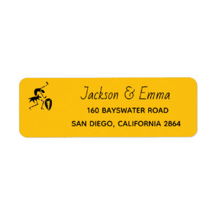 Silhouette Dancer, Orange Return Address Label