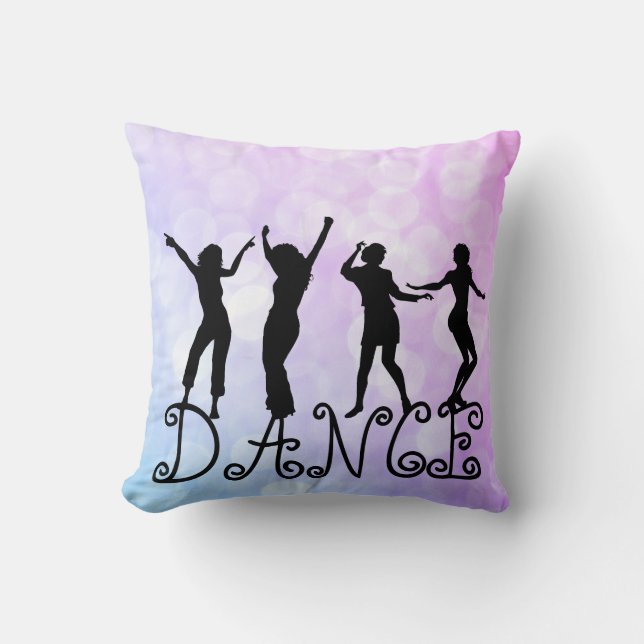 Silhouette Dancers Bokeh Dance Cushion (Front)