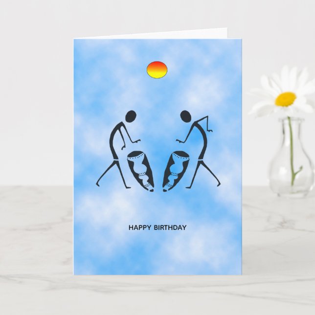 Silhouette Dancers Celebration Birthday Card (Small Plant)