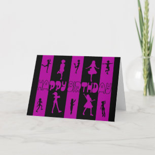 silhouette dancing birthday card