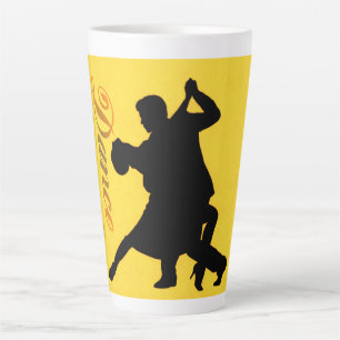 Silhouette Dancing Couple Latte Mug