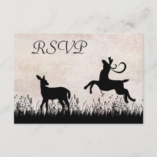 Silhouette Deer in Meadow Wedding RSVP Card