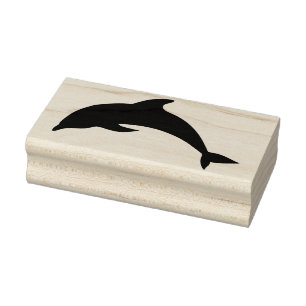 silhouette dolphin art stamp