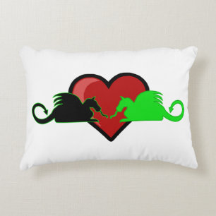 Silhouette Dragon Love Decorative Cushion