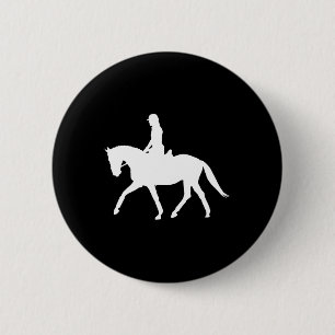 Silhouette Dressage Show Rider Horseback Riding Eq 6 Cm Round Badge