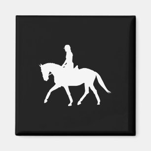 Silhouette Dressage Show Rider Horseback Riding Eq Magnet