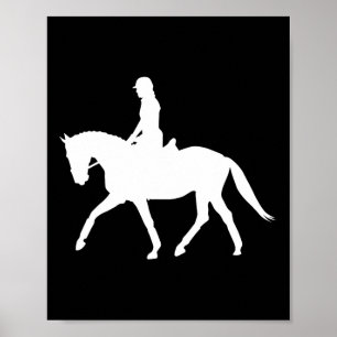 Silhouette Dressage Show Rider Horseback Riding Eq Poster