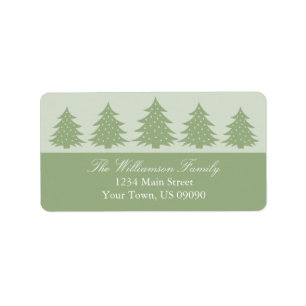 Silhouette Evergreen Trees Address Labels (Sage)