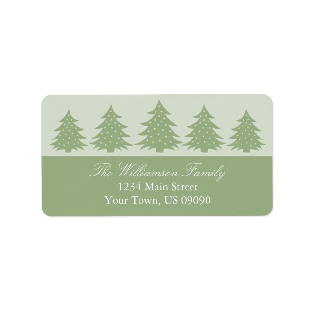 Silhouette Evergreen Trees Address Labels (Sage) (Front)