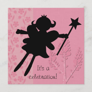 Silhouette Fairy Princess Birthday Invitation