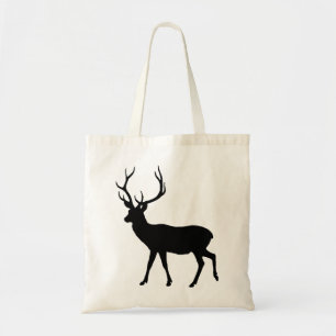 Silhouette Fallow Deer Dama Dama Male Wild Animal. Tote Bag