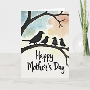 Silhouette Family Mothers Day Card