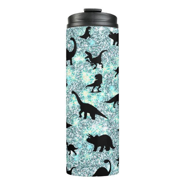 silhouette fish shark whale gradient galaxy space thermal tumbler (Front)