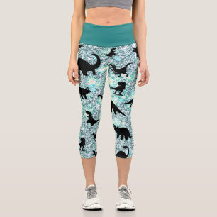 silhouette fish shark whale gradient Sparkle galax Capri Leggings