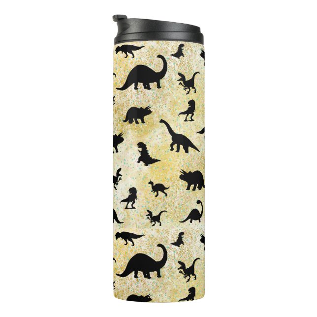 silhouette fish shark whale gradient Sparkle galax Thermal Tumbler (Rotated Right)