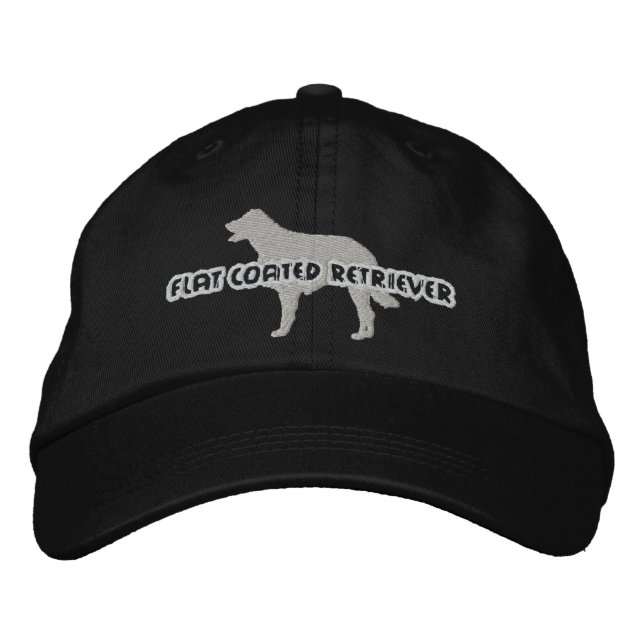 Silhouette Flat Coated Retriever Embroidered Hat (Front)