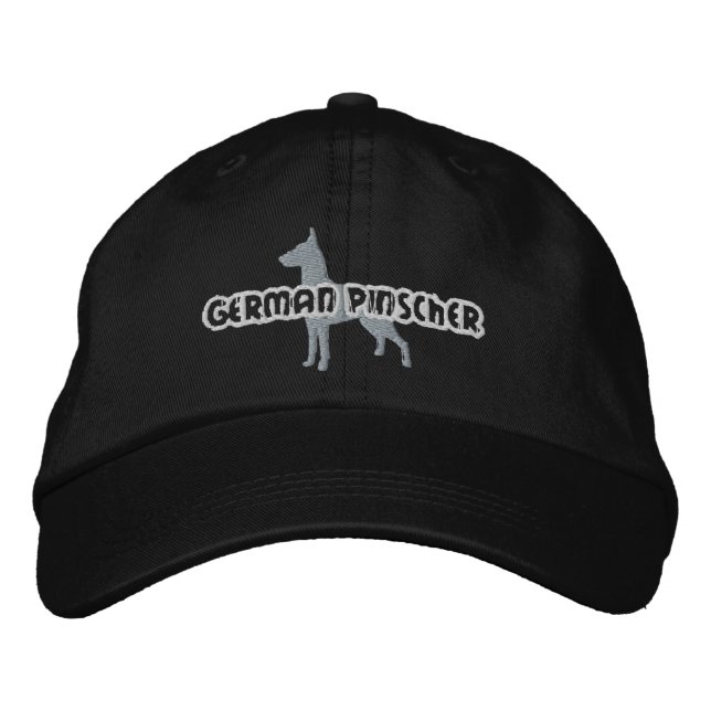 Silhouette German Pinscher Embroidered Hat (Front)