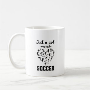 Silhouette girls playing Soccer Coffee Mug