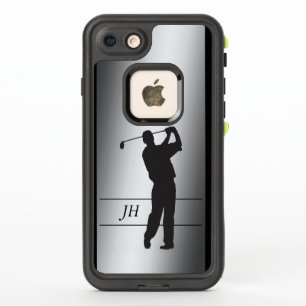 Silhouette Golfer Monogram on Silver